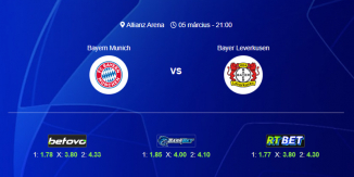 Foci Tippek: Bayern München - Bayer Leverkusen 2025. március 05. - Bajnokok Ligája