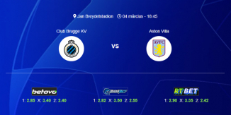 Foci Tippek: Club Brugge - Aston Villa 2025. március 04. - Bajnokok Ligája