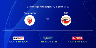 Foci Tippek: Crvena zvezda - PSV Eindhoven 2025. január 21. - Bajnokok Ligája