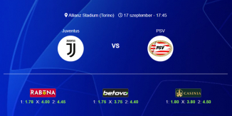 Foci Tippek: Juventus - PSV Eindhoven 2024. szeptember 17. - Bajnokok Ligája