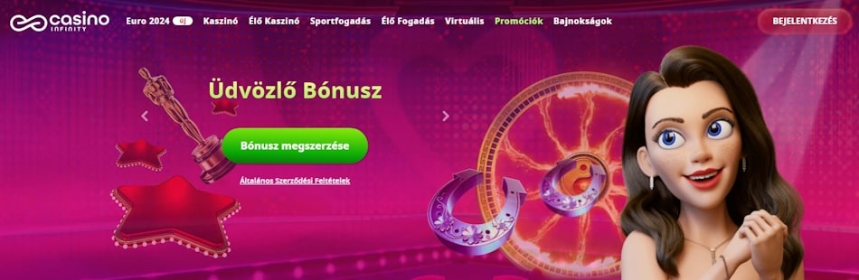 Casino Infinity üdvözlő bónusz