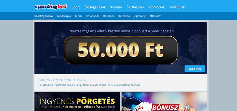 Sportingbet sportfogadási bónusz