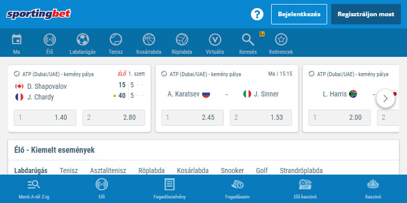 Sportingbet sportfogadás mobil alkalmazás